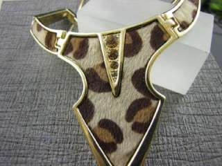 New Gold Tone Fashion Leopard Pattern Necklace Chains Earrings Set 