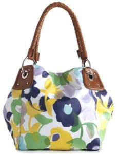 New SHIRALEAH Coated Canvas Floral Small Tote NWT  