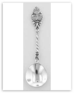 Beaded Bow Style Sterling Silver Salt Spoon  