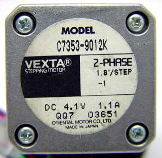 Vexta C7353 9012K 2 Phase Stepping Motor 1.8DEG/STEP 4.1V DC 1.1A QQ7 