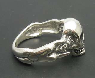 STERLING SILVER RING SKULL BIKER JAWS GOTHIC SIZE 8 14  