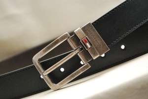 NEW TOMMY HILFIGER $45 Black/Brown Mens Reversible Leather Belt @ 50% 