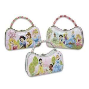  3PCs Disney Princess Tin Box / Tin Purse with Bead Handle 