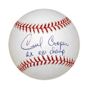  Cecil Cooper Autographed Baseball with 2X RBI Champ 