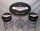 What Happens In Vegas Welcome Neon Sign Stools Table
