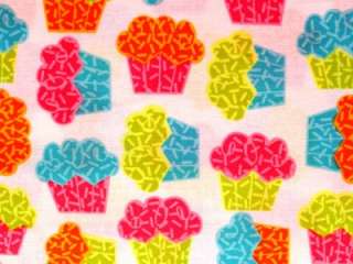 New Sprinkle Cupcakes Fabric BTY Food Sweets Desserts Kitchen  