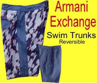  ARMANI EXCHANGE Reversible SWIM Suit SURF Board SHORTS Trunks L  