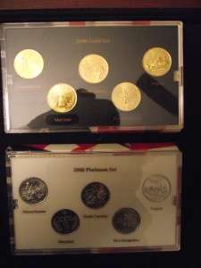 sharp 20 coin 2000 2nd year statehood quarters bu p d gold platinum 