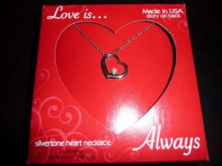 Love isAlways Necklace Heart Swarovski Crystal 18  