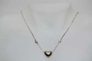 Tiffany & Co Paloma Picasso Hammered Heart Diamond Pendant Necklace 