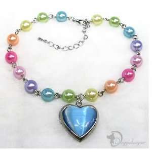  Dog Blue Heart Locket Necklace