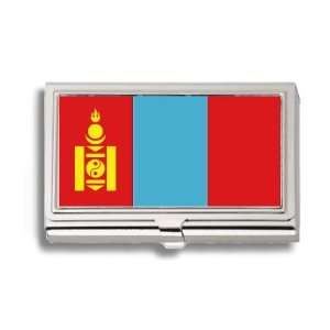  Mongolia Mongolian Flag Business Card Holder Metal Case 