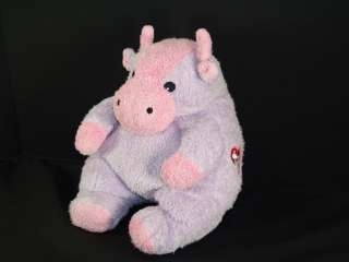 12 PLUSH PURPLE PINK COWBABY COW BABY RATTLE LOVEY TOY  
