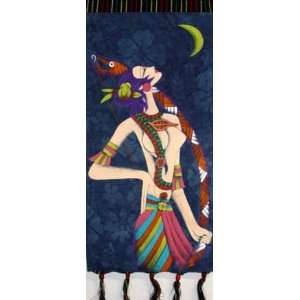   Hand Batik Tapestry Double Layered Wall Hanging Girl 