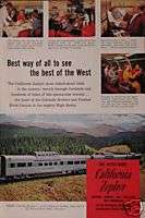 1962 CALIFORNIA ZEPHYR TRAIN Vintage Print Ad VISTADOME  