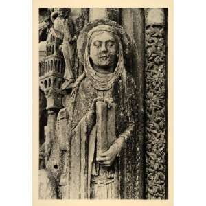  1937 Veiled Woman Book Sculpture Chartres Cathedral Art 
