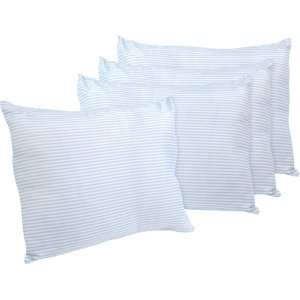   Size Value Pack of 4 Bed Pillow Set, White/Blue Stripe