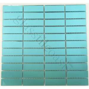  Aqua 1 x 3 Aqua 1 x 3 Mirror Glossy Glass Tile   14942 