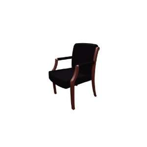   Vinyl Guest Chair with Wrapped Arms, Mesa (Black)