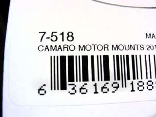   518 Gen 5 Camaro 6.2L V8 Billet Aluminum&Polyurethane Motor Mount Kit