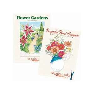  Florals Paint or Coloring Books, Set of 2 Toys & Games