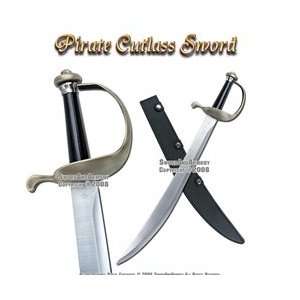  Caribbean Pirate Cutlass Sword With Knuckle Bow Guard 