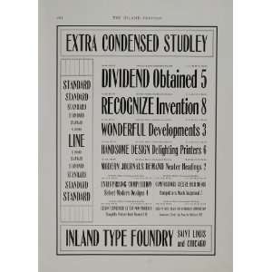   Condensed Studley Type Font Sizes   Original Print Ad