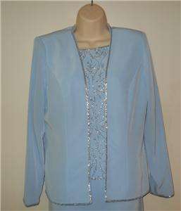 MONTAGE BEADED BLUE MOTHER OF BRIDE FULL LENGTH GOWN 14  