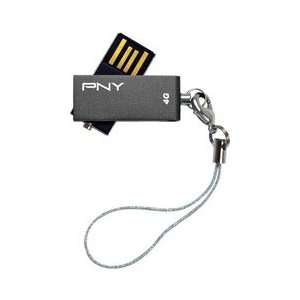 PNY Technologies 4GB MICRO SWIVEL FLASH DRIVEUSB GRAY (Memory & Blank 