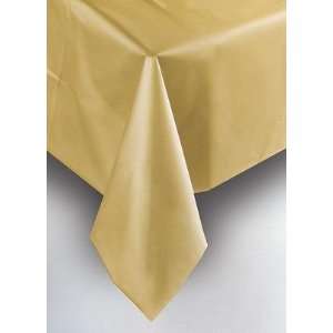  Rectangular GOLD Plastic Tablecloth, 54x108 (QTY 12 