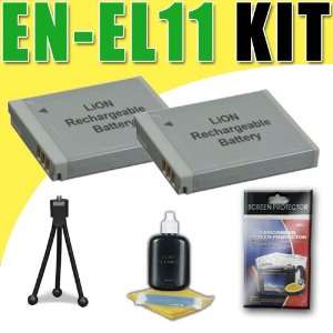 Two EN EL11 Lithium Ion Replacement Batteries for Nikon Coolpix S550 