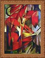 Framed Foxes Franz Marc Abstract Repro Canvas Art  