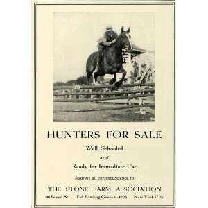  1931 Ad Huntseat Hunter Show Horses Stone Farm New York 