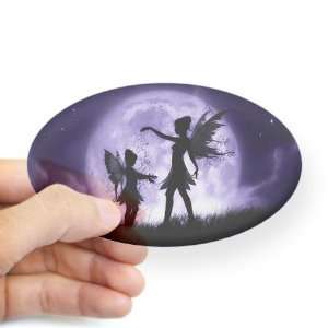  Fairy Sisters Sticker Oval Moon Oval Sticker by  