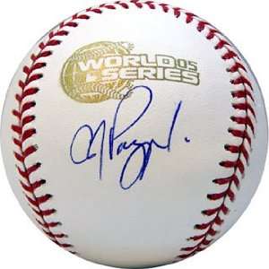 Pierzynski Autographed Baseball   AJ 05 World Series  