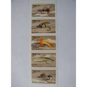  Stamps, 1991, Fishing Flies, S#2545 49, Booklet Pane of 5 $.29 Cent 
