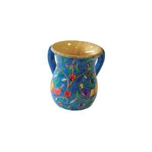   Ritual Hand Washing Cup with Flowers and Birds 