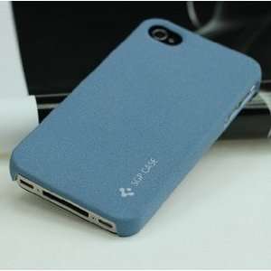  Korea Scrub Trendy Skin Cover Case for iPhone 4 Blue Cell 