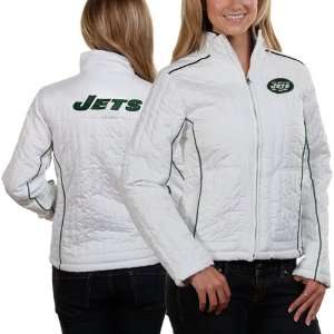  New York Jets Womens Bombshell White Full Zip Jacket 