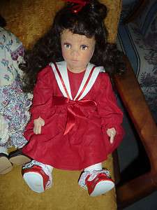 Debbie Richmond Felt Lenci doll style RED DRESS CHRISTMAS  