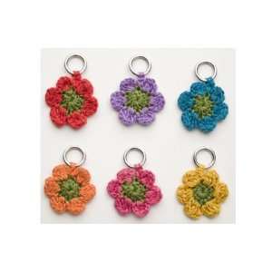   Moon Set of 6 Crocheted Flower Knitting Stitch Markers