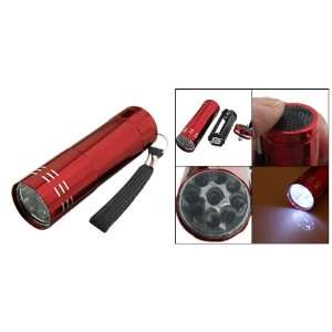  Amico Portable 9 LED White Flashlight Torch 1W Red