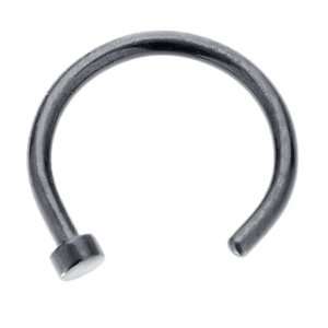  18G 3/8   Black Anodized Titanium Nose Hoop Ring Jewelry