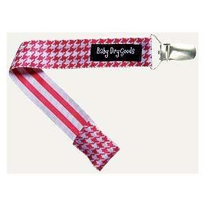    Baby Dry Goods 030 17 Red White Houndstooth Pacifier Clip Baby