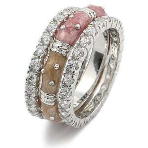  STACKALBE RINGS   Silver Version Eternity CZ and Enamel 