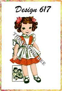617 old rag girl DOLL & clothes Pattern vintage  