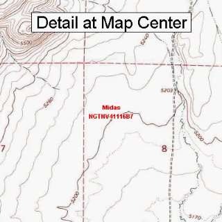   Quadrangle Map   Midas, Nevada (Folded/Waterproof)