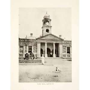 1908 Print Town Hall Ladysmith Boer War Field Hospital Artillery Clock 