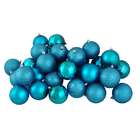 DAK 60ct Turquoise Blue Shatterproof 4 Finish Christmas Ball Ornaments 
