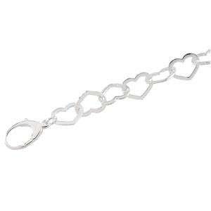  Sterling Silver 7.50 inch 12.00 mm Heart Link Chain 